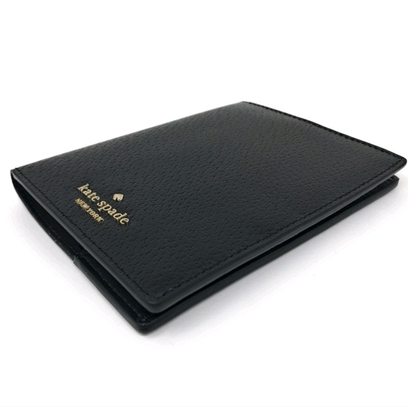 Kate Spade Black Leather Passport Holder Wallet Card Slots - Picture 4 of 7